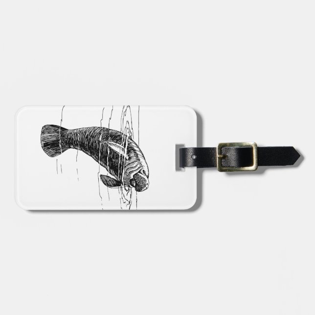 Manatee  luggage tag (Front Horizontal)