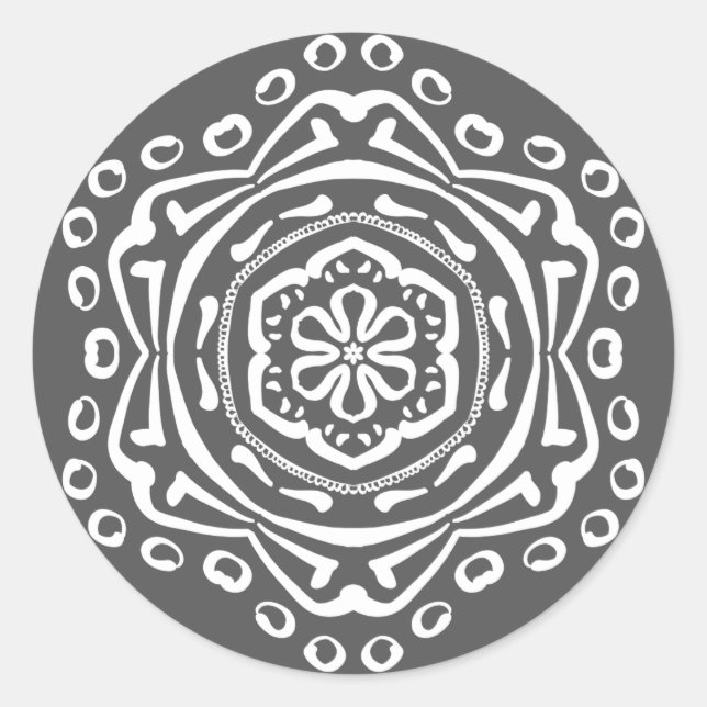 Manatee Mandala Classic Round Sticker (Front)