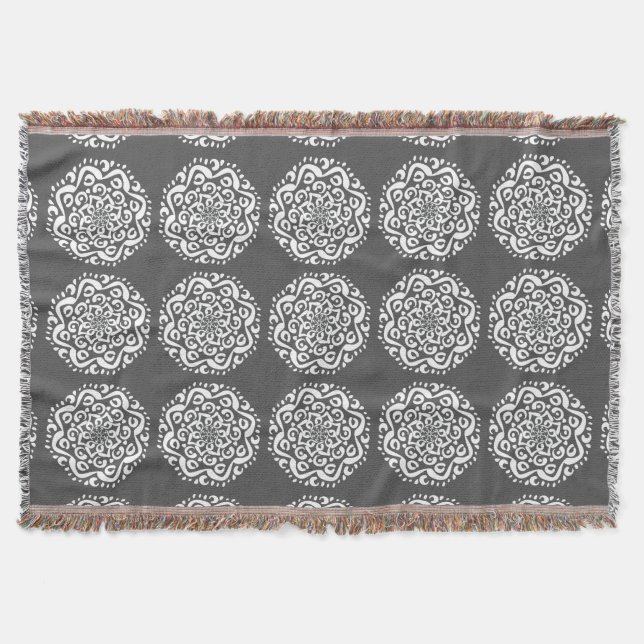 Manatee Mandala Throw Blanket (Front)