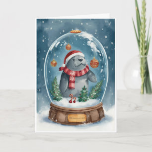 Manatee Merry Christmas Card
