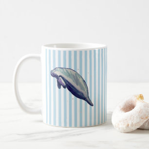 Manatee Painting Stripe Florida Springs Coffee Mug