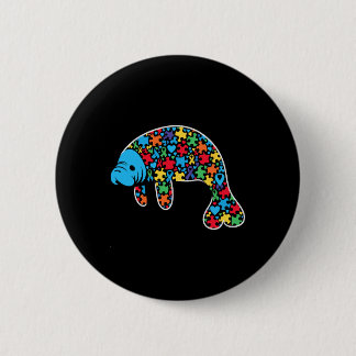 Manatee Puzzle Autism Awareness Autistic Womens Me 6 Cm Round Badge