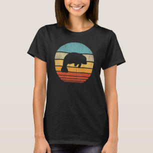 Manatee Retro Vintage 60s 70s Sunset Sea Cow Anima T-Shirt