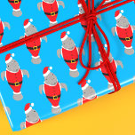 Manatee Santa Outfit Animal Novelty Christmas Wrapping Paper<br><div class="desc">Novelty wrapping paper with cartoon manatees dressed up in Santa outfits all in a pattern on a blue background. Make your gifting festive and aquatic in a way they aren’t expecting. Choose this wrapping paper and have some extra fun,  to go with your already merry Christmas!</div>