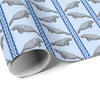 Manatee Stripe Wrapping Paper
