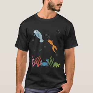 Manatee Underwater Kids Goldfish Ocean World T-Shirt