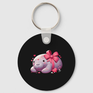 Manatee Valentine Hearts Animal Sea Ocean 1  Key Ring