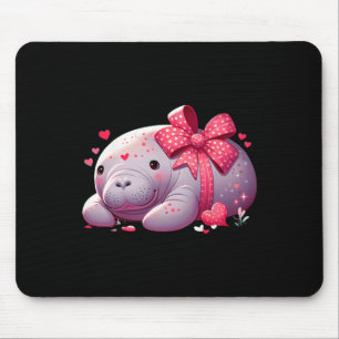 Manatee Valentine Hearts Animal Sea Ocean Mouse Pad