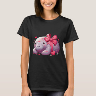 Manatee Valentine Hearts Animal Sea Ocean  T-Shirt