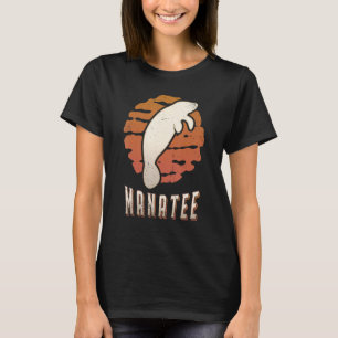Manatee Vintage Retro Classic Animal Sunset T-Shirt