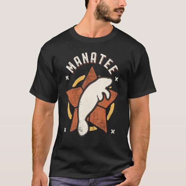 Manatee Vintage Retro Classic Animal T-Shirt (Front)
