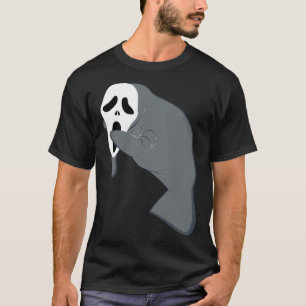Manatee Wearing Scary Halloween Mask  Sea Cow Dugo T-Shirt