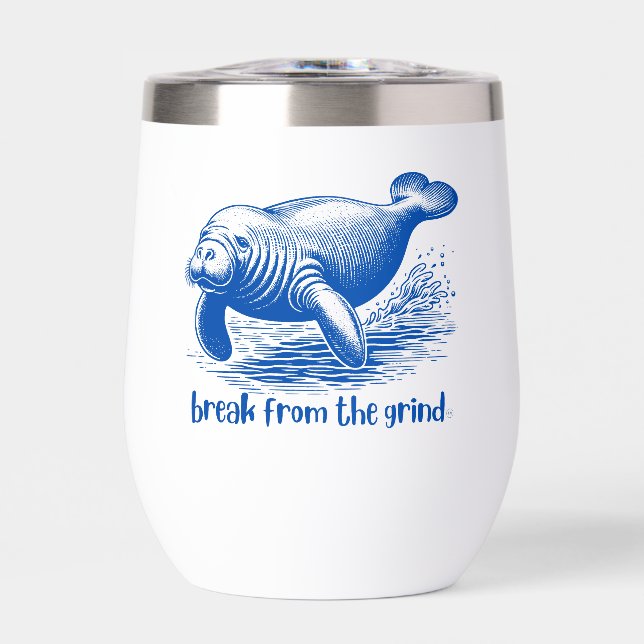 Manatee Wine Tumbler (Front)