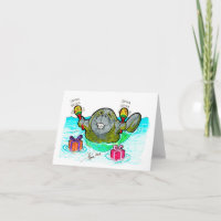 Manatee with Maracas birthday card