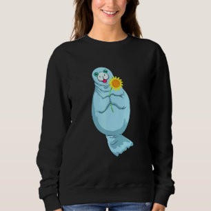 Manatee With Sunflower Sweatshirt
