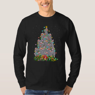 Manatee Xmas Lights Santa Manatee Christmas Tree T-Shirt