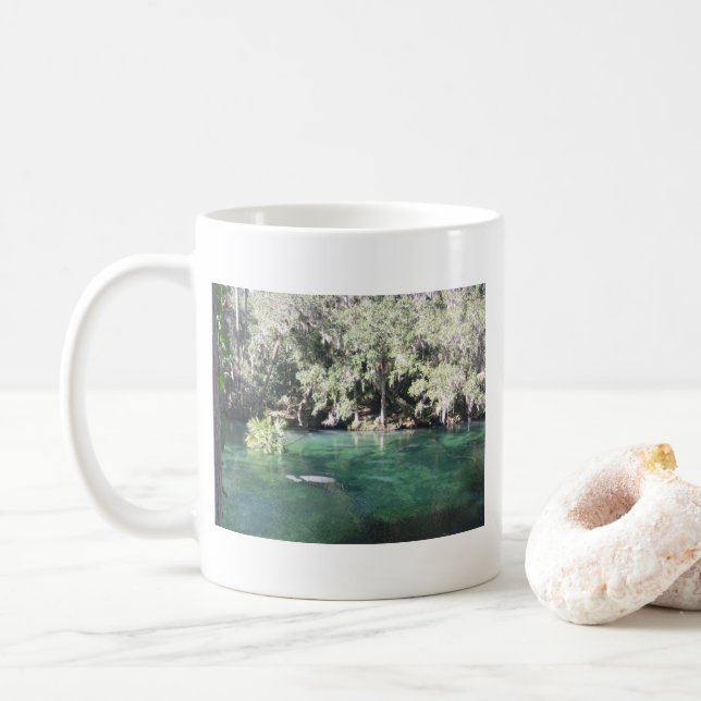 Manatees at Blue Springs Florida Coffee Mug (With Donut)