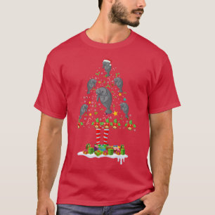 Manatees Christmas Tree Funny Holiday Manatee Xmas T-Shirt