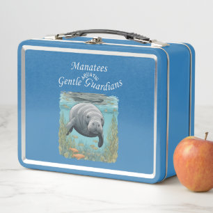 Manatees Gentle Aquatic Guardians Metal Lunch Box