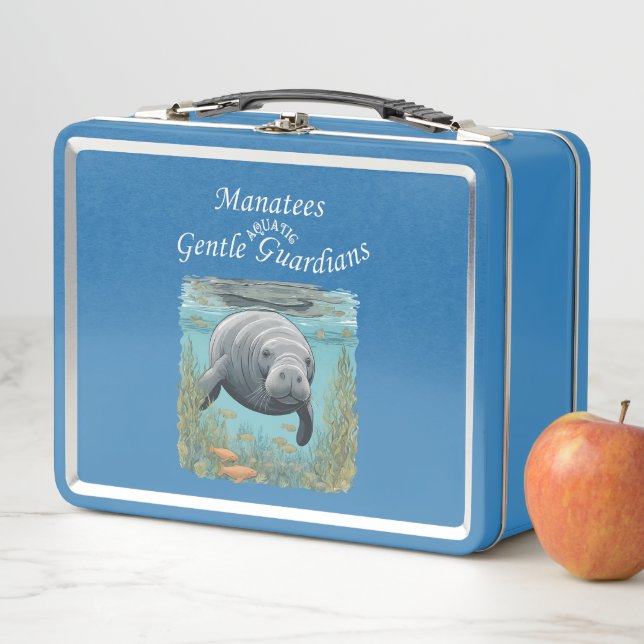 Manatees Gentle Aquatic Guardians Metal Lunch Box (In Situ)