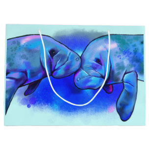 Manatees in Colours with Love Large Gift Bag