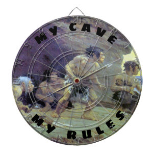 Mancave My Cave My Rules Funny Dartboard