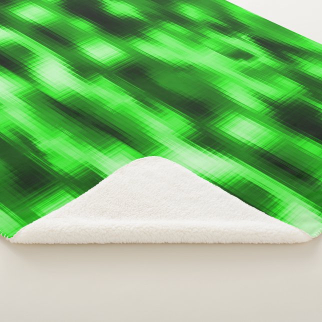 Manchado verde e preto estilo pastilhas de vidro sherpa blanket (3/4)