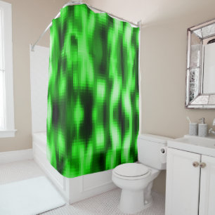 Manchado verde e preto estilo pastilhas de vidro shower curtain