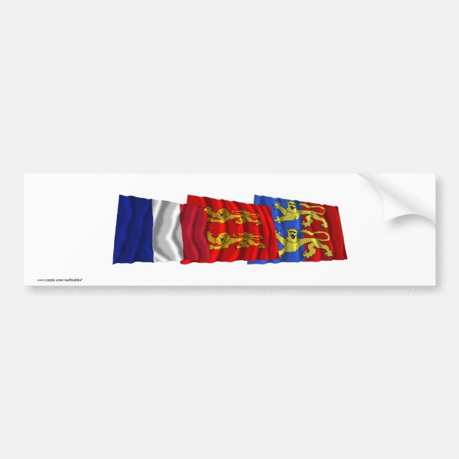 Manche, Basse-Normandie & France flags Bumper Sticker (Front)
