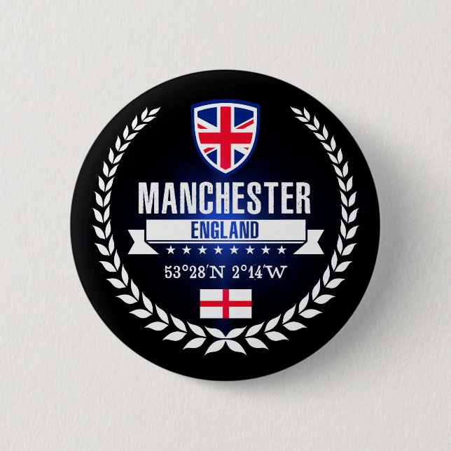 Manchester 6 Cm Round Badge (Front)