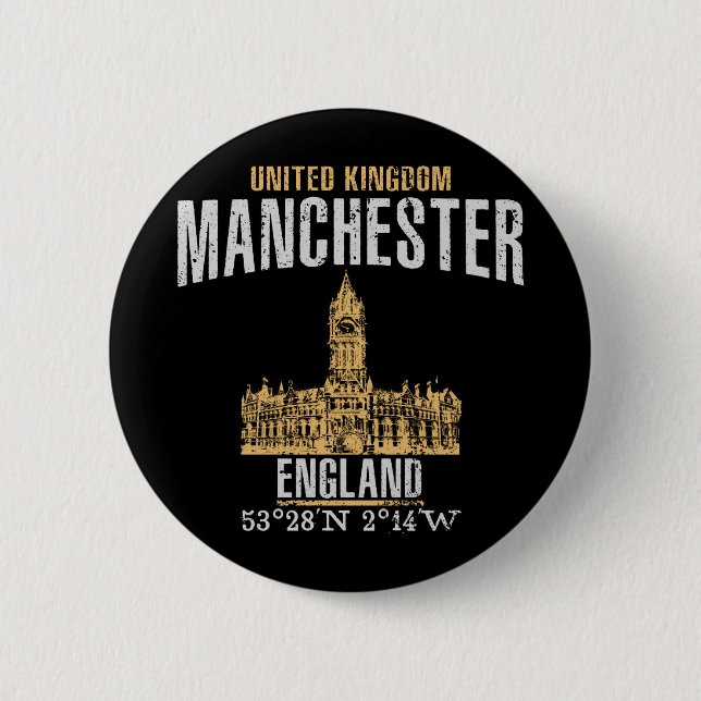 Manchester 6 Cm Round Badge (Front)