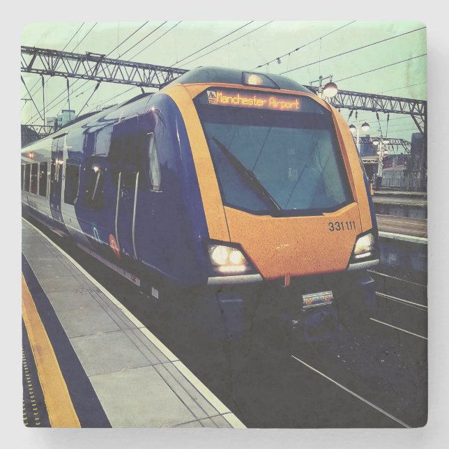 Manchester airport stone coaster (Front)