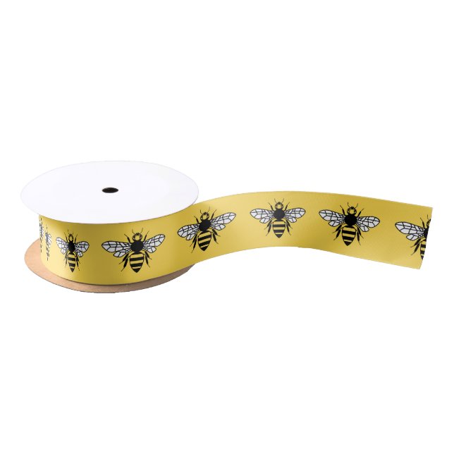 Manchester Bee Satin Ribbon (Spool)