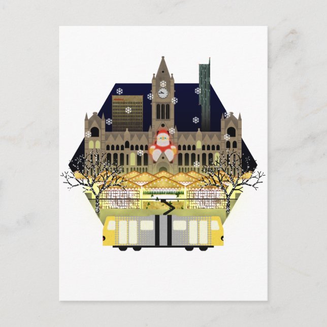 Manchester Christmas Markets Holiday Postcard (Front)