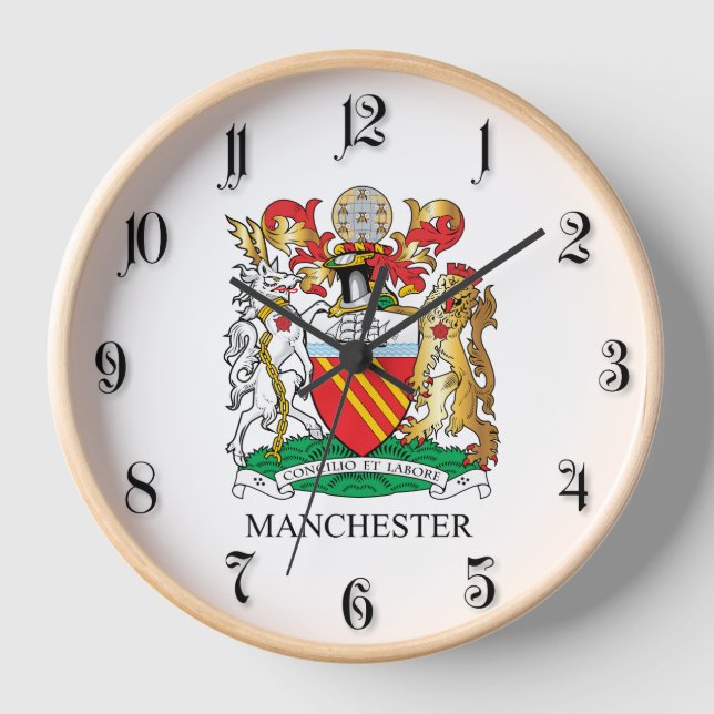Manchester coat of arms clock (Front)