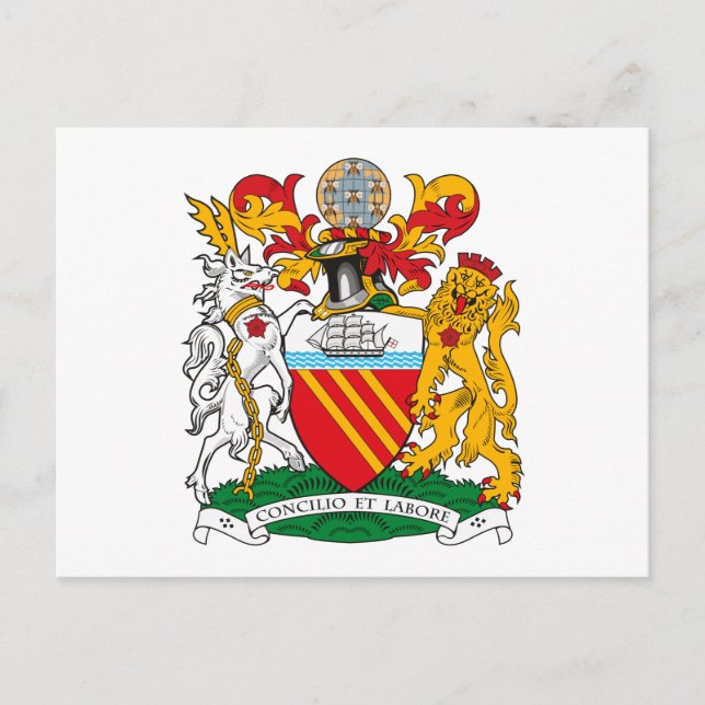 Manchester Coat of Arms Postcard (Front)