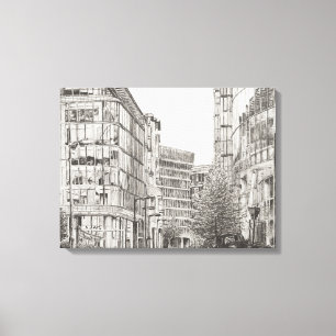 Manchester Deansgate view from cafe.2010 Canvas Print