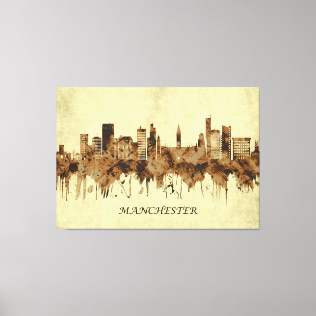 Manchester England Cityscape Canvas Print (Front)