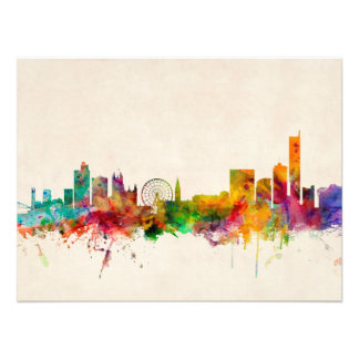 Manchester England Skyline Cityscape Photo Print