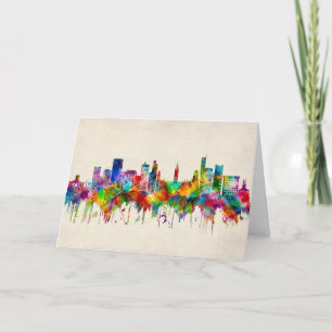 Manchester England Skyline Holiday Card