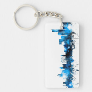 Manchester England Skyline Key Ring