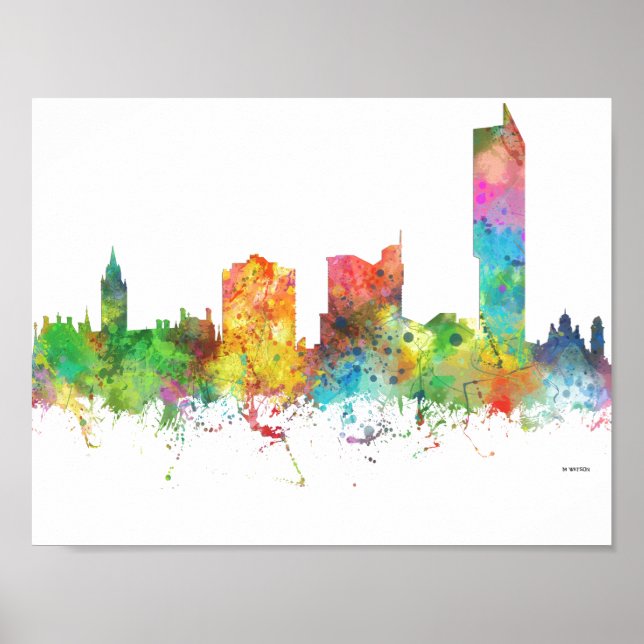 MANCHESTER ENGLAND SKYLINE POSTER (Front)