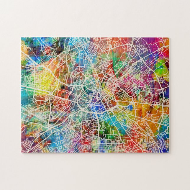 Manchester England Street City Map Jigsaw Puzzle (Horizontal)