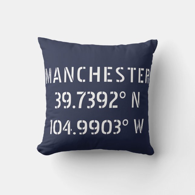 Manchester Latitude Longitude Cushion (Front)