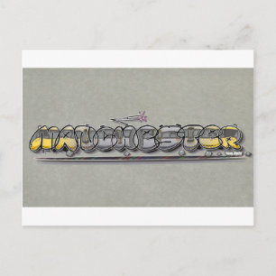 Manchester Metrolink tram graffiti tram Postcard