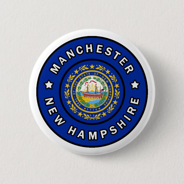Manchester New Hampshire 6 Cm Round Badge (Front)