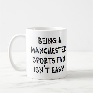 manchester sports fan, being coffee mug