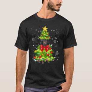 Manchester Terrier Christmas Tree Lights Xmas Dogm T-Shirt