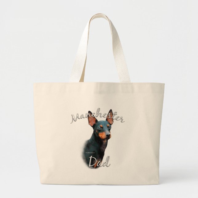 Manchester Terrier Dad 2 Large Tote Bag (Front)