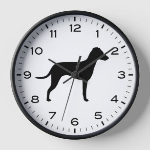 Manchester Terrier Dog Breed Silhouette Clock